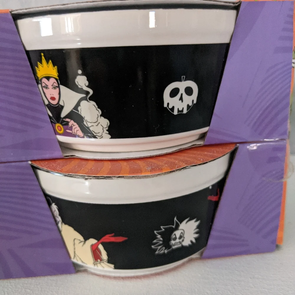 Disney Halloween Rare Black Villains Ramekins  Party Baking Serveware Decor